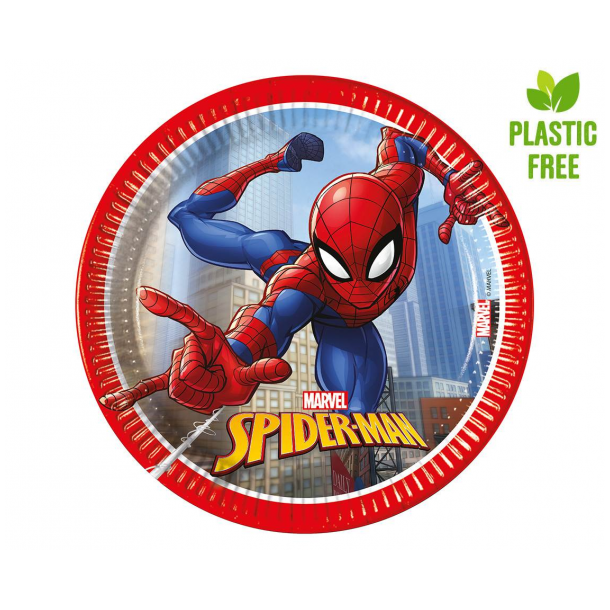 Paptallerkner Spiderman Crime Fighter (next generation) 20 cm, 8 stk