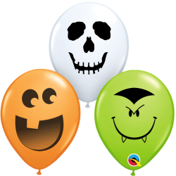 Ballon - Halloween Faces - Assorterede farver - 5''