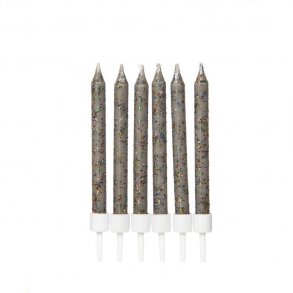 Kagelys - Gr Glitter - 12 stk.