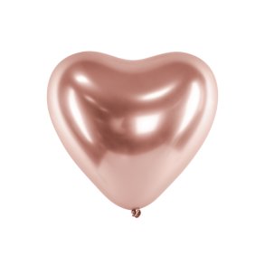 Ballon - Glossy rose gold, hjerte - 30cm