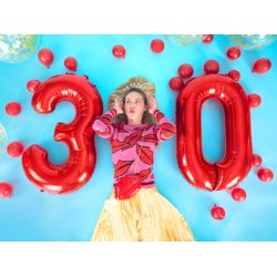 Folieballon - Tal ballon - ''3'', 86cm, rd