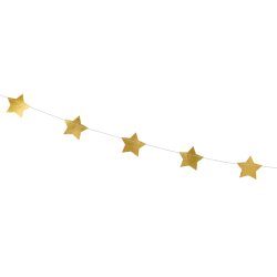 Stjerner p� snor, guld - 3.6m