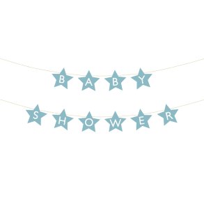 Banner Baby shower, 290x16.5 cm, light blue