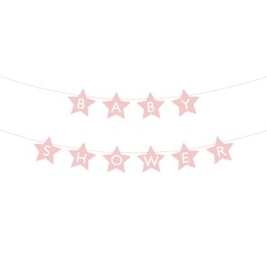 Banner Baby shower, 290x16.5 cm, light pink