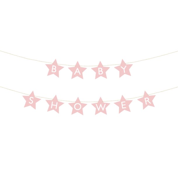 Banner Baby shower, 290x16.5 cm, light pink