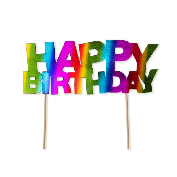 Cake Topper - Rainbow Happy Birthday