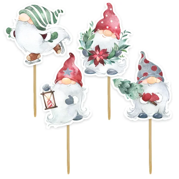 Cupcake Toppers - Christmas Gonk - 12 stk.