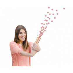 Confetti Cannon Glamour, rose gold metallic foil circles,15 cm