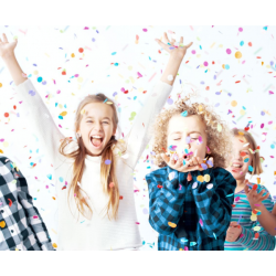 Confetti Cannon Pastel Party, multicolour paper circles, 15 cm