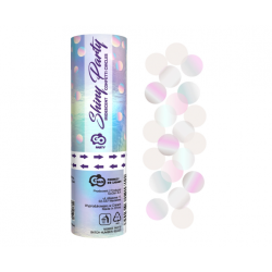 Confetti cannon Shiny Party, iridescent foil circles, 15 cm