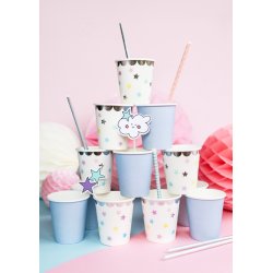 Papkopper - Unicorn - Stars, 180 ml - 6 stk.