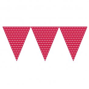 Banner - Rd m. hvide prikker - 2,74 m