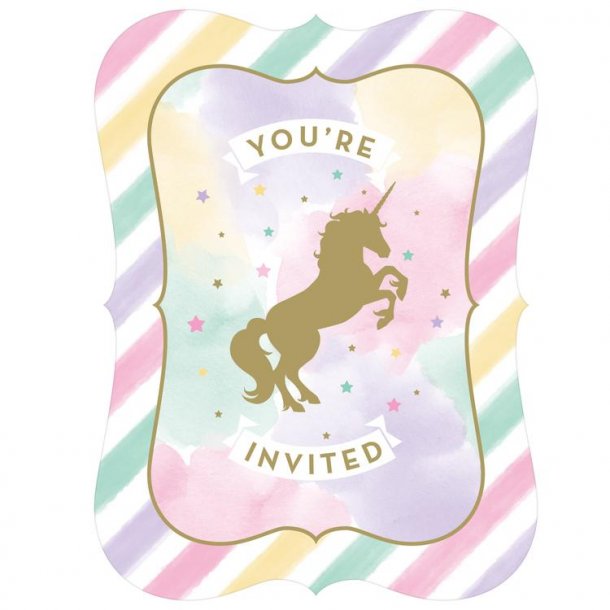 Invitationer - Unicorn Sparkling - 8 stk.