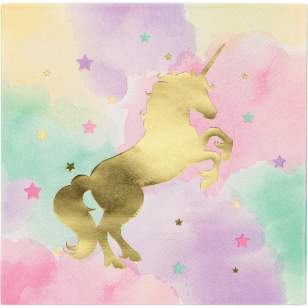 Servietter - Unicorn Sparkling - 33x33 cm - 16 stk.