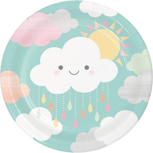 Paptallerkner - Sunshine baby shower - 22,2 cm - 8 stk.