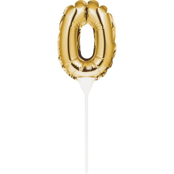 Mini tal ballon, 0 - Cake topper - Guld 