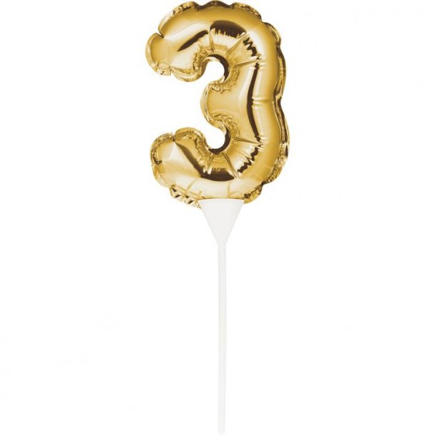 Mini tal ballon, 3 - Cake topper - Guld