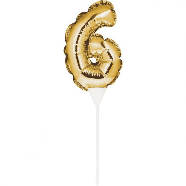 Mini tal ballon, 6 - Cake topper - Guld