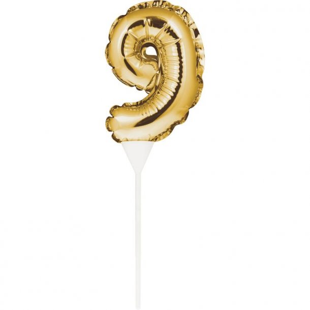 Mini tal ballon, 9 - Cake topper - Guld