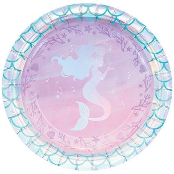 Paptallerkner - Mermaid Shine 17,7 cm - 8 stk.