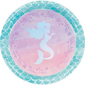 Paptallerkner - Mermaid Shine 22,8 cm - 8 stk.
