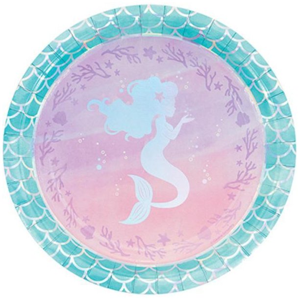 Paptallerkner - Mermaid Shine 22,8 cm - 8 stk.