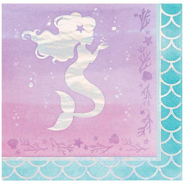 Servietter - Mermaid Shine 33x33 - 16 stk.