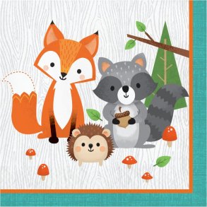Servietter - Woodland Animals - 33x33 cm - 16 stk.