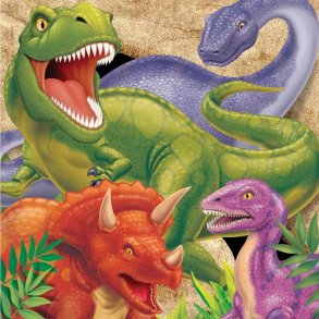 Servietter- Dino Blast - 33x33 cm - 16 stk.