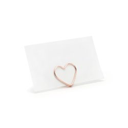 Bordkort holdere, hjerte, rose gold, 2.5 cm - 10 stk.