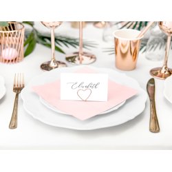 Bordkort holdere, hjerte, rose gold, 2.5 cm - 10 stk.