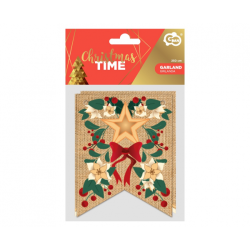 Banner - Merry Christmas, rd skrift - 10x13 cm, 250 cm