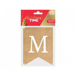 Banner - Merry Christmas, hvid skrift - 10x13 cm, 250 cm