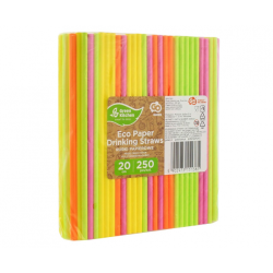 Sugerr af pap, neon farver - 250 stk.