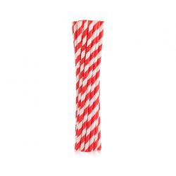 Sugerr af pap - Flexible rd-hvis stribet - 12 stk.