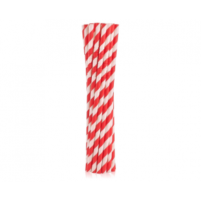 Sugerr af pap - Flexible rd-hvis stribet - 12 stk.