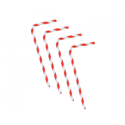 Sugerr af pap - Flexible rd-hvis stribet - 12 stk.