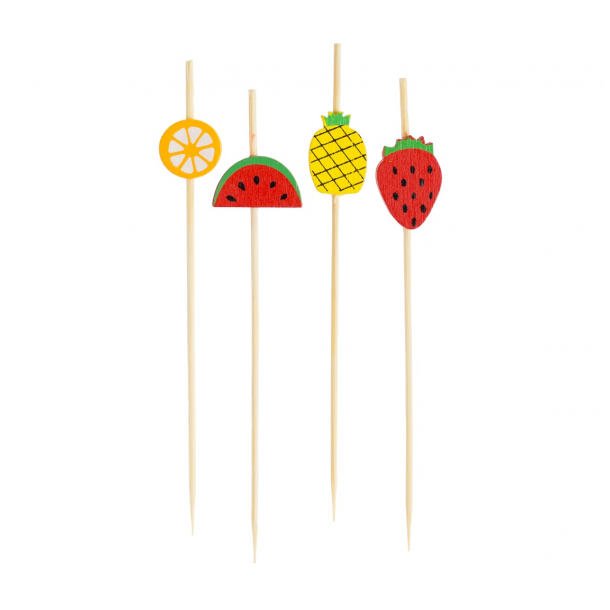 Cocktail picks "Sweet fruits", length 12 cm, 24 stk