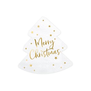 Servietter - Juletr - Merry Christmas,16x16.5cm - 20 stk
