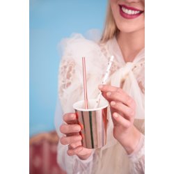 Sugerr af pap, hjerter, light rose gold - 10 stk. 