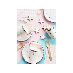 Paptallerkner - Unicorn - Stars, 18 cm - 6 stk. 