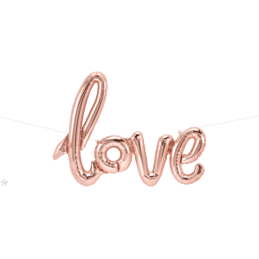 Folieballon - Love script Rose Gold