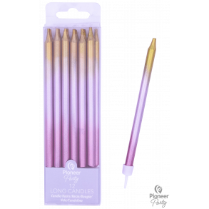 Kagelys - Lange - Rose Gold Ombré - 12 stk.