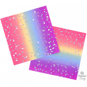 Servietter - Rainbow Ombr - 33x33 cm - 16 stk.